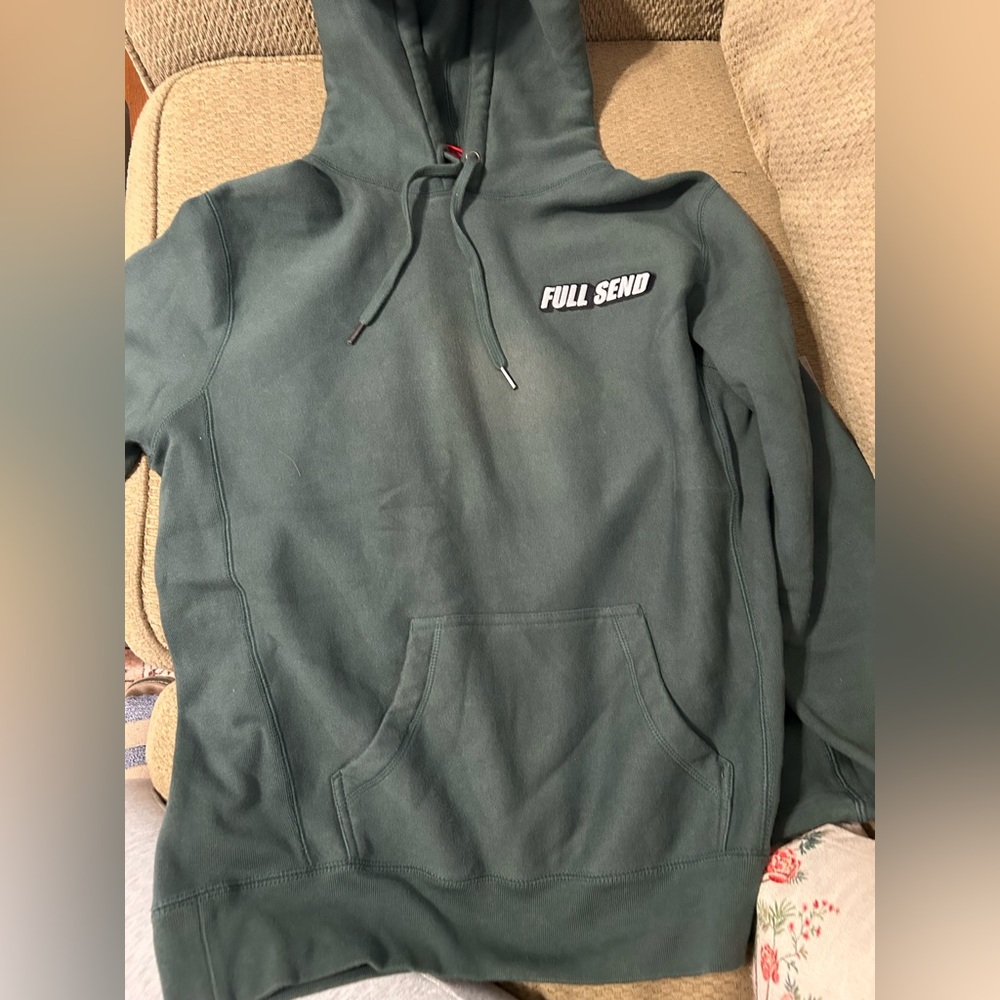 FULL SEND Men's Forest Green Pullover Hoodie